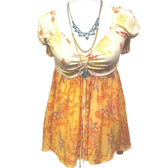 Free People La Bamba Babydoll Blouse - Picture 2 of 5